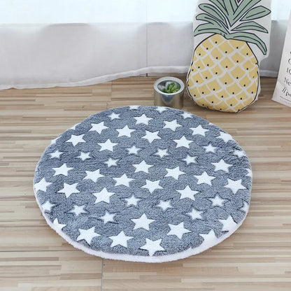 Plush Cat Bed Mats Round Pet Bed for Cats Small Dogs Soft Fleece Pet Sleeping Mat Kitten Puppy Nest Pet Cushion Cat Accessories
